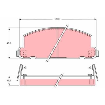 Jeu de 4 plaquettes de frein avant TRW [GDB749]