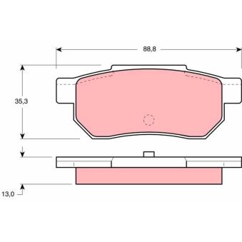 Jeu de 4 plaquettes de frein arrière TRW OEM 43022SH3G01