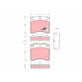 Jeu de 4 plaquettes de frein avant TRW OEM 701698151G