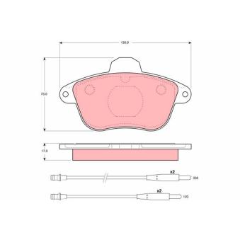 Jeu de 4 plaquettes de frein avant TRW [GDB796]