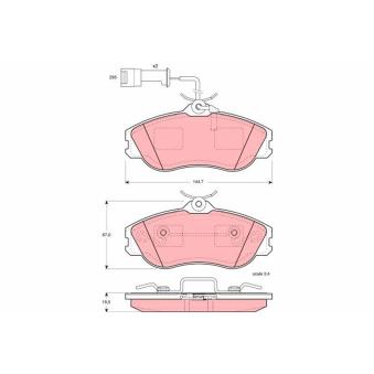 Jeu de 4 plaquettes de frein avant TRW OEM 447698151F