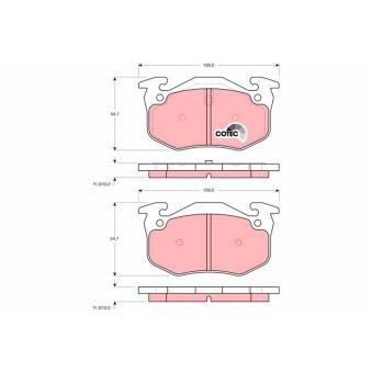Jeu de 4 plaquettes de frein arrière TRW GDB905 pour LANCIA THESIS 1.8 - 110cv