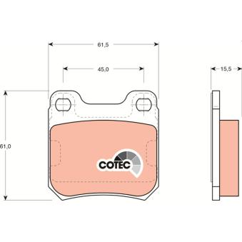 Jeu de 4 plaquettes de frein arrière TRW GDB915 pour KIA EV4 2.2 DTI 16V - 110cv