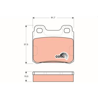 Jeu de 4 plaquettes de frein arrière TRW GDB952 pour OPEL VECTRA 2.0 i 4x4 CAT - 116cv