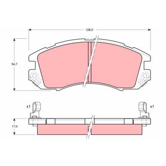 Jeu de 4 plaquettes de frein avant TRW OEM 26296AA161