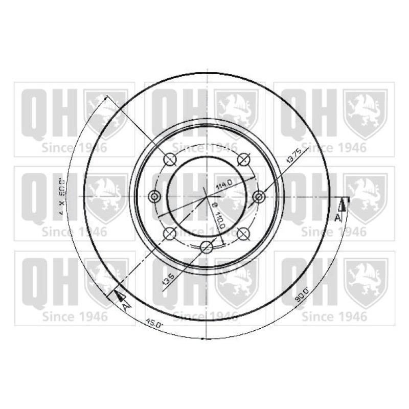 Jeu de 2 disques de frein arrière QUINTON HAZELL BDC1044 - Visuel 1