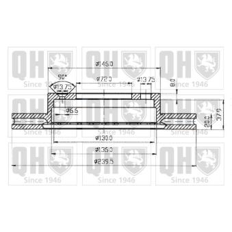 Jeu de 2 disques de frein avant QUINTON HAZELL [BDC3438]