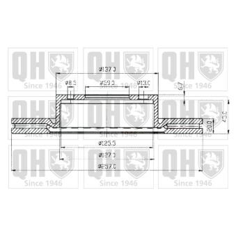 Jeu de 2 disques de frein avant QUINTON HAZELL OEM 82464702