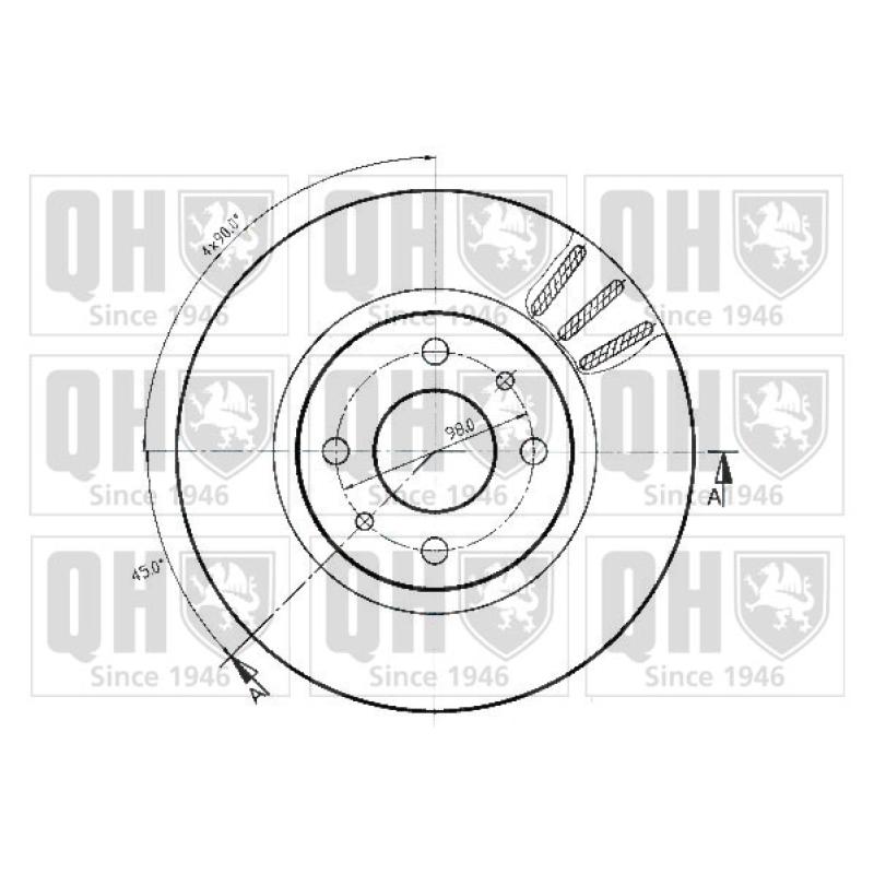 Jeu de 2 disques de frein avant QUINTON HAZELL BDC3441 - Visuel 1
