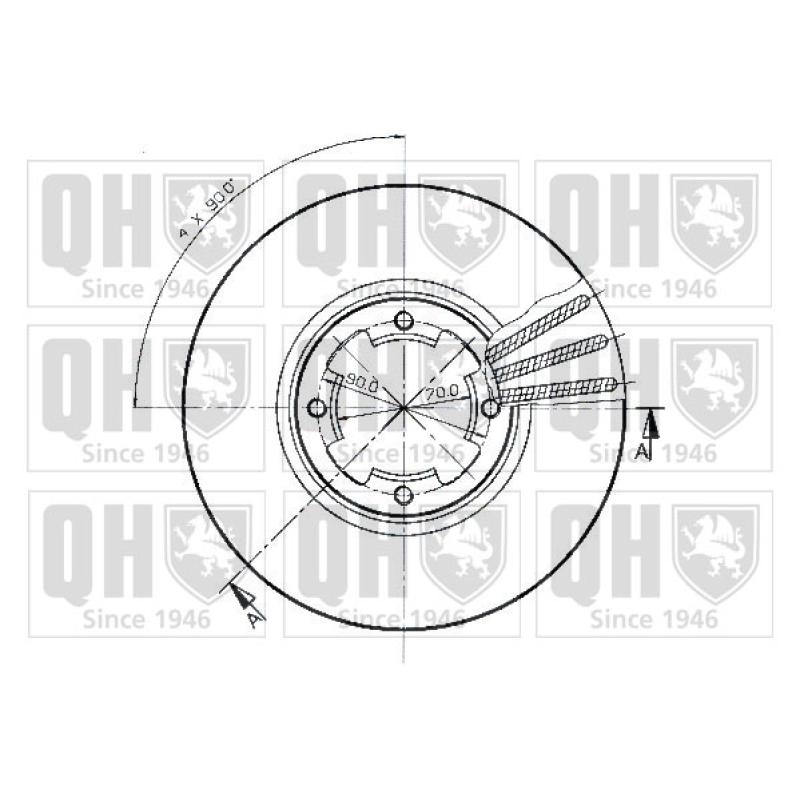 Jeu de 2 disques de frein avant QUINTON HAZELL BDC3454 - Visuel 1