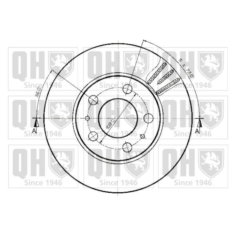 Jeu de 2 disques de frein arrière QUINTON HAZELL BDC3457 - Visuel 1