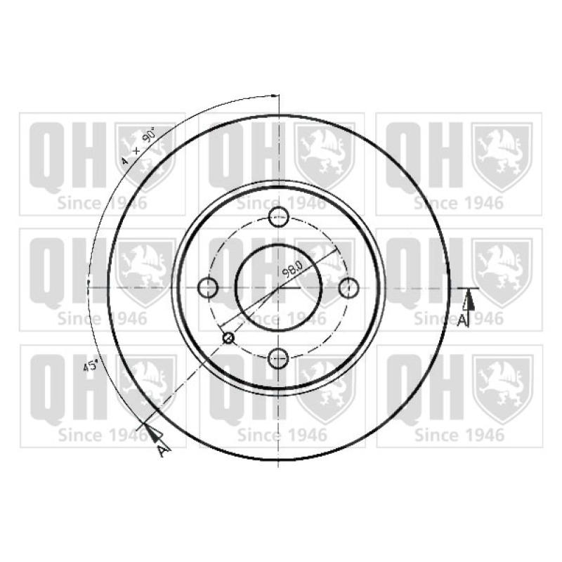 Jeu de 2 disques de frein avant QUINTON HAZELL BDC3500 - Visuel 1