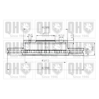 Jeu de 2 disques de frein avant QUINTON HAZELL [BDC3501]