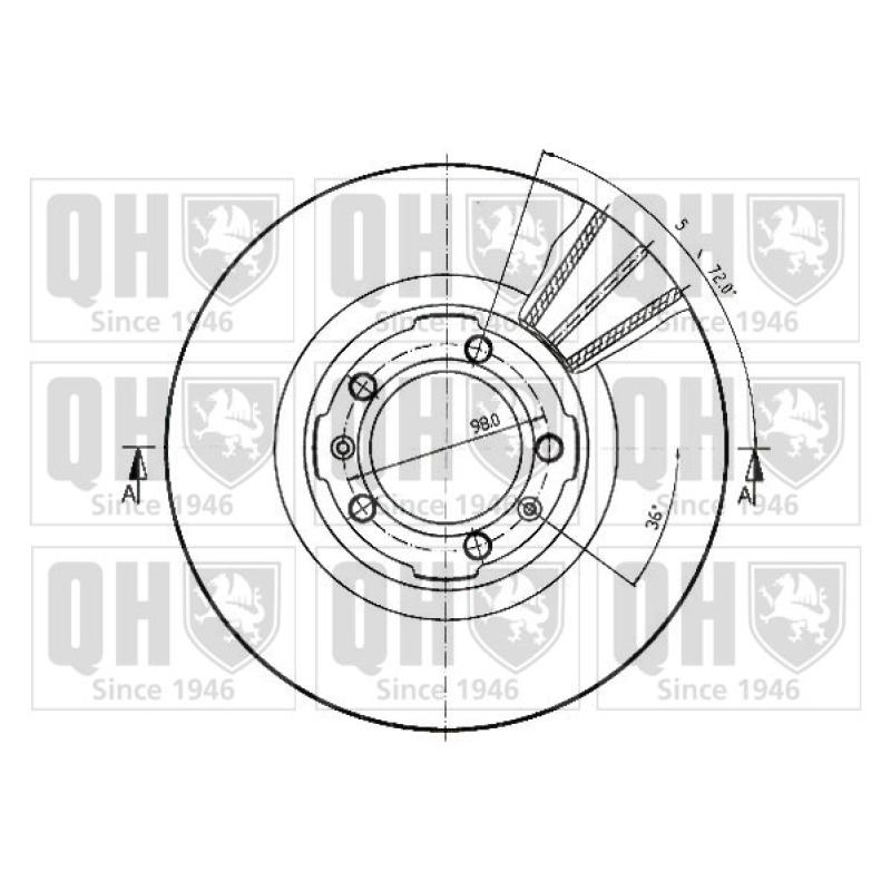 Jeu de 2 disques de frein avant QUINTON HAZELL BDC3502 - Visuel 1
