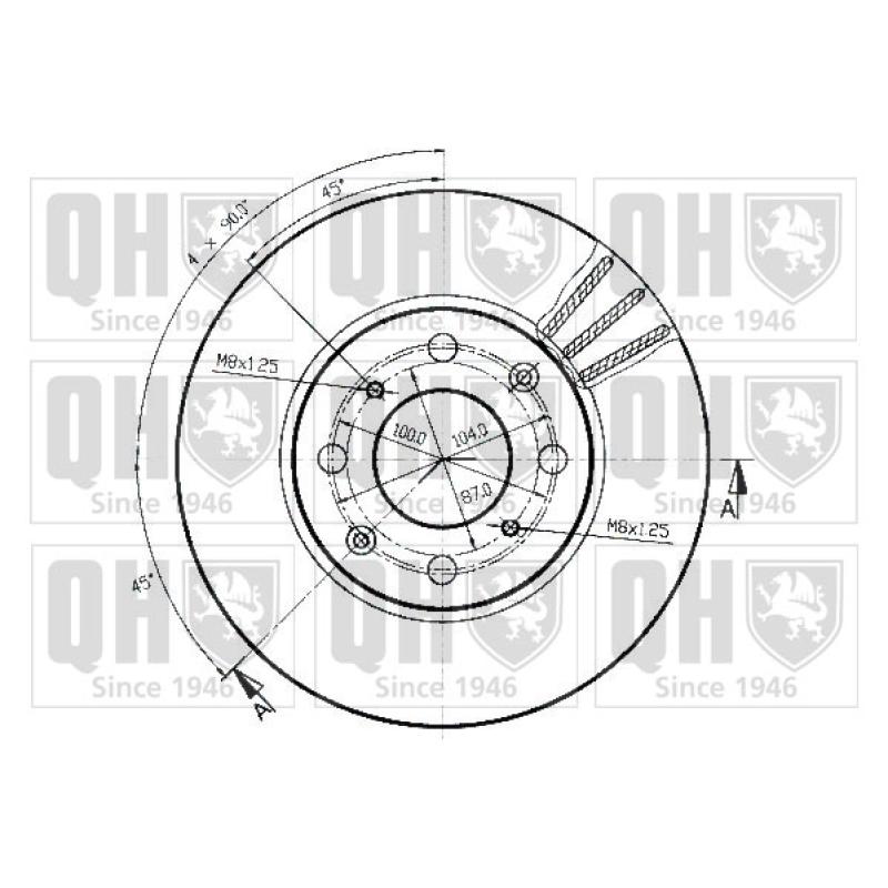 Jeu de 2 disques de frein avant QUINTON HAZELL BDC3526 - Visuel 1