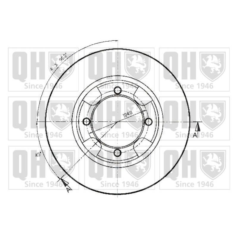 Jeu de 2 disques de frein avant QUINTON HAZELL BDC3533 - Visuel 1