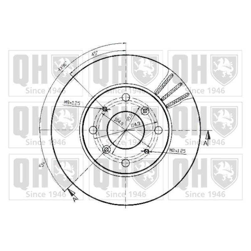 Jeu de 2 disques de frein avant QUINTON HAZELL BDC3573 - Visuel 1