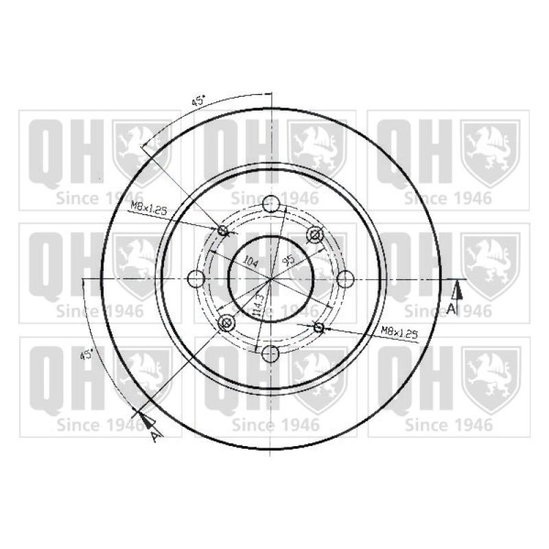 Jeu de 2 disques de frein arrière QUINTON HAZELL BDC3574 - Visuel 1