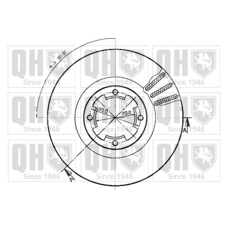 Jeu de 2 disques de frein avant QUINTON HAZELL BDC3588 - Visuel 1