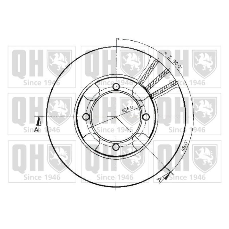 Jeu de 2 disques de frein avant QUINTON HAZELL BDC3599 - Visuel 1