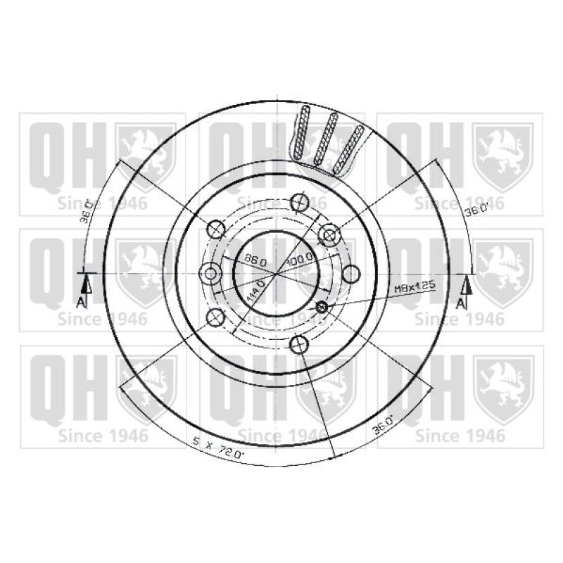 Jeu de 2 disques de frein avant QUINTON HAZELL BDC3657 - Visuel 1