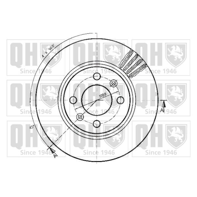 Jeu de 2 disques de frein avant QUINTON HAZELL BDC3695 - Visuel 1