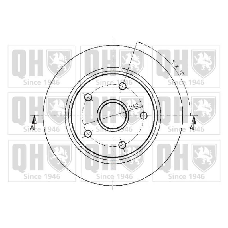 Jeu de 2 disques de frein arrière QUINTON HAZELL BDC3734 - Visuel 1