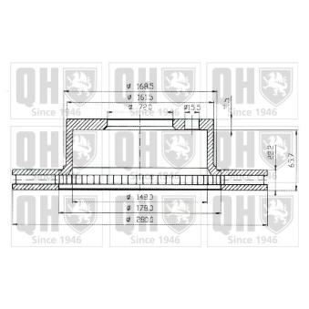 Jeu de 2 disques de frein avant QUINTON HAZELL OEM 9883251156