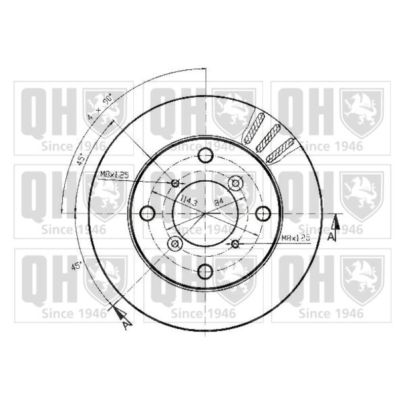 Jeu de 2 disques de frein avant QUINTON HAZELL BDC3759 - Visuel 1