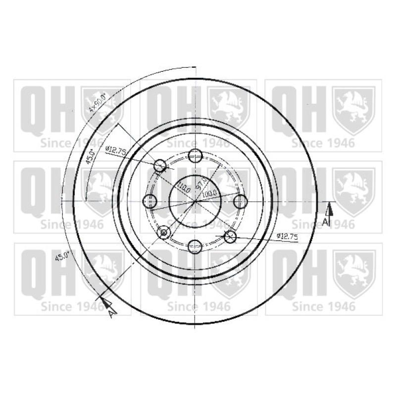 Jeu de 2 disques de frein arrière QUINTON HAZELL BDC3776 - Visuel 1