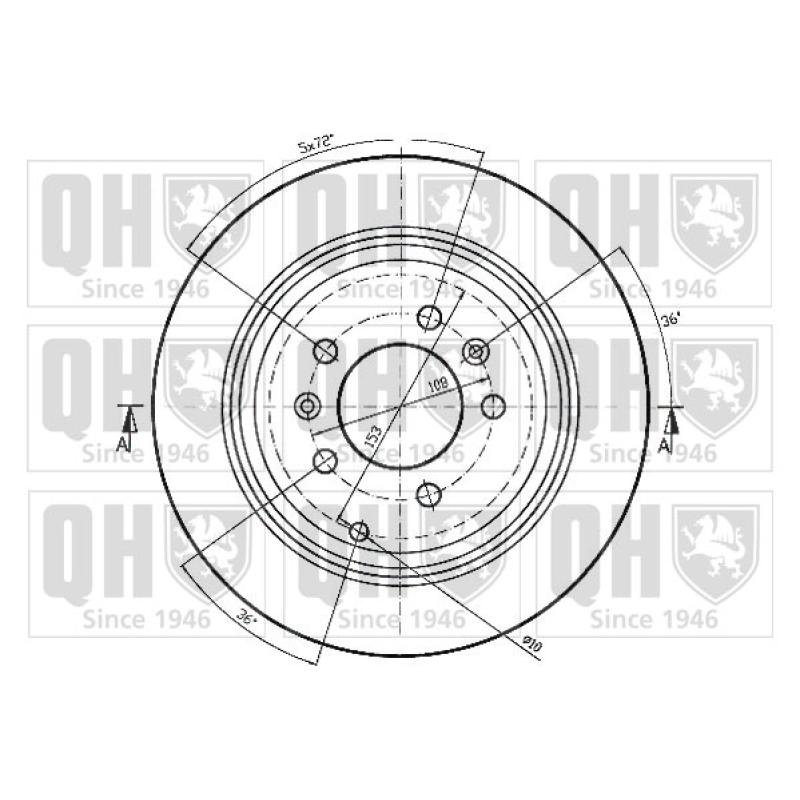 Jeu de 2 disques de frein arrière QUINTON HAZELL BDC3777 - Visuel 1