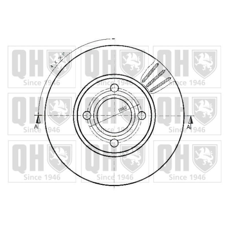 Jeu de 2 disques de frein avant QUINTON HAZELL BDC3908 - Visuel 1