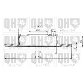 Jeu de 2 disques de frein arrière QUINTON HAZELL [BDC3932]