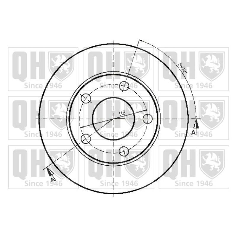 Jeu de 2 disques de frein arrière QUINTON HAZELL BDC3932 - Visuel 1