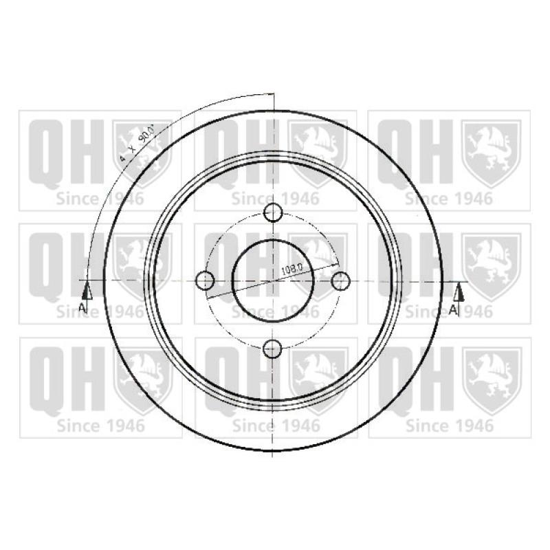 Jeu de 2 disques de frein arrière QUINTON HAZELL BDC4349 - Visuel 1