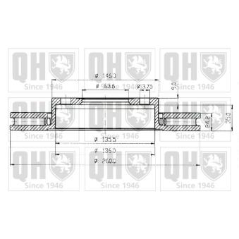 Jeu de 2 disques de frein avant QUINTON HAZELL OEM 5025950