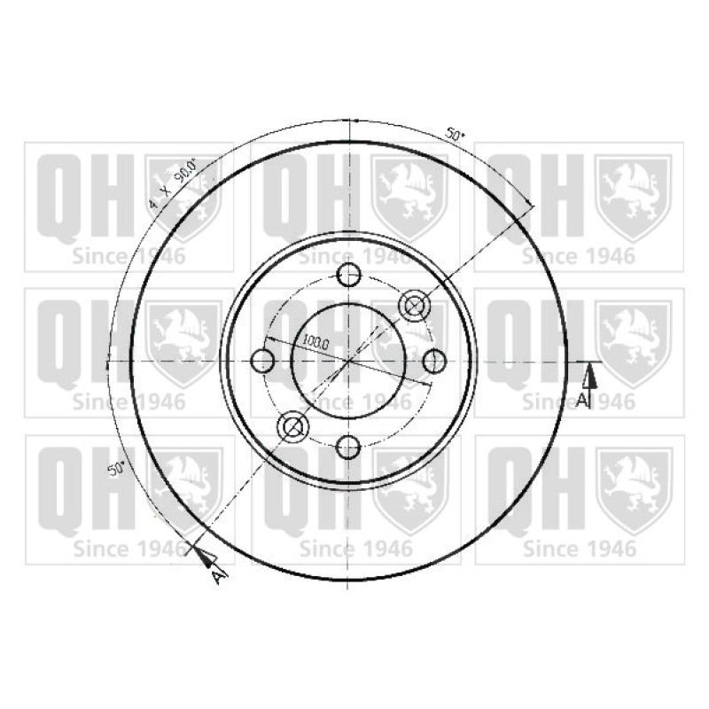 Jeu de 2 disques de frein arrière QUINTON HAZELL BDC4401 - Visuel 1