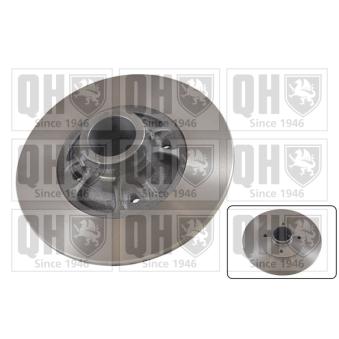 Jeu de 2 disques de frein arrière QUINTON HAZELL BDC4402 pour RENAULT R19 1.4 - 78cv