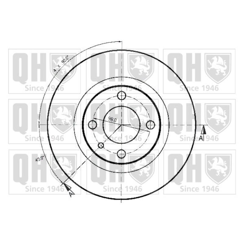 Jeu de 2 disques de frein avant QUINTON HAZELL BDC4409 - Visuel 1