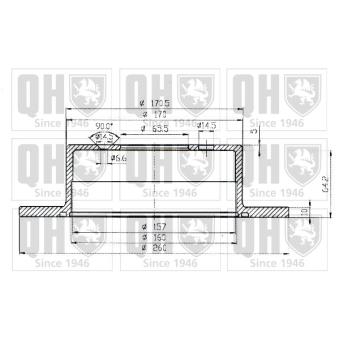 Jeu de 2 disques de frein arrière QUINTON HAZELL OEM 90509590