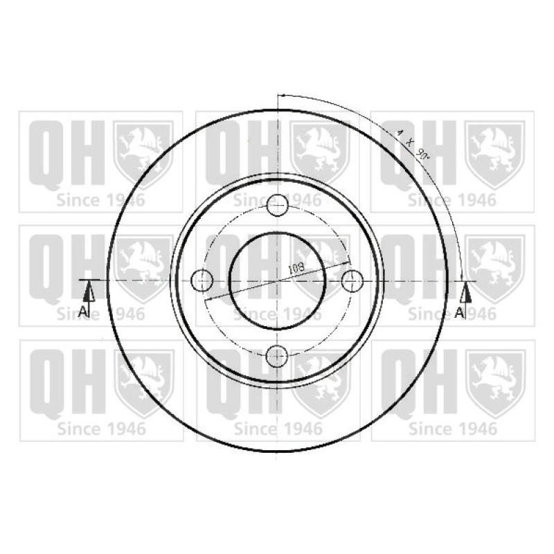 Jeu de 2 disques de frein arrière QUINTON HAZELL BDC4754 - Visuel 1