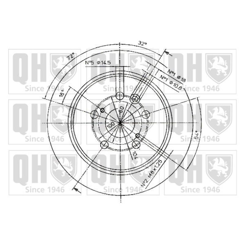 Jeu de 2 disques de frein arrière QUINTON HAZELL BDC4843 - Visuel 1