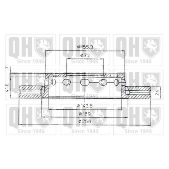 Jeu de 2 disques de frein avant QUINTON HAZELL OEM 0K9AA33251CDS Jeu de 2 disques de frein avant QUINTON HAZELL OEM 0K9AA33251CDS