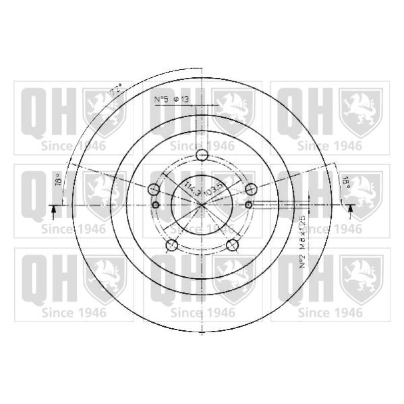 Jeu de 2 disques de frein arrière QUINTON HAZELL BDC5152 - Visuel 1