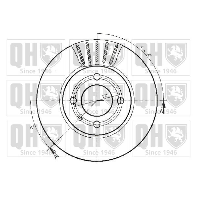 Jeu de 2 disques de frein avant QUINTON HAZELL BDC5166 - Visuel 1