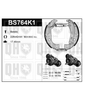 Kit de freins, freins à tambours QUINTON HAZELL BS764K1 pour FIAT TEMPRA 1.9 D - 65cv