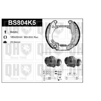 Kit de freins, freins à tambours QUINTON HAZELL BS804K5 pour CITROEN AX 1.4 GTI - 94cv