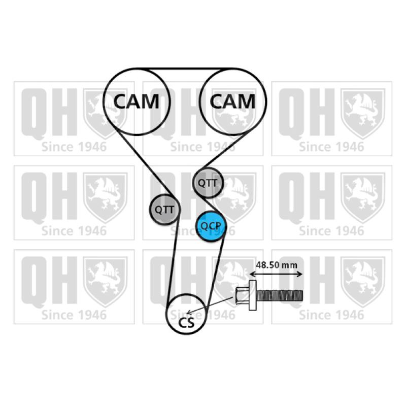 Pompe à eau + kit de courroie de distribution QUINTON HAZELL QBPK7491 - Visuel 2