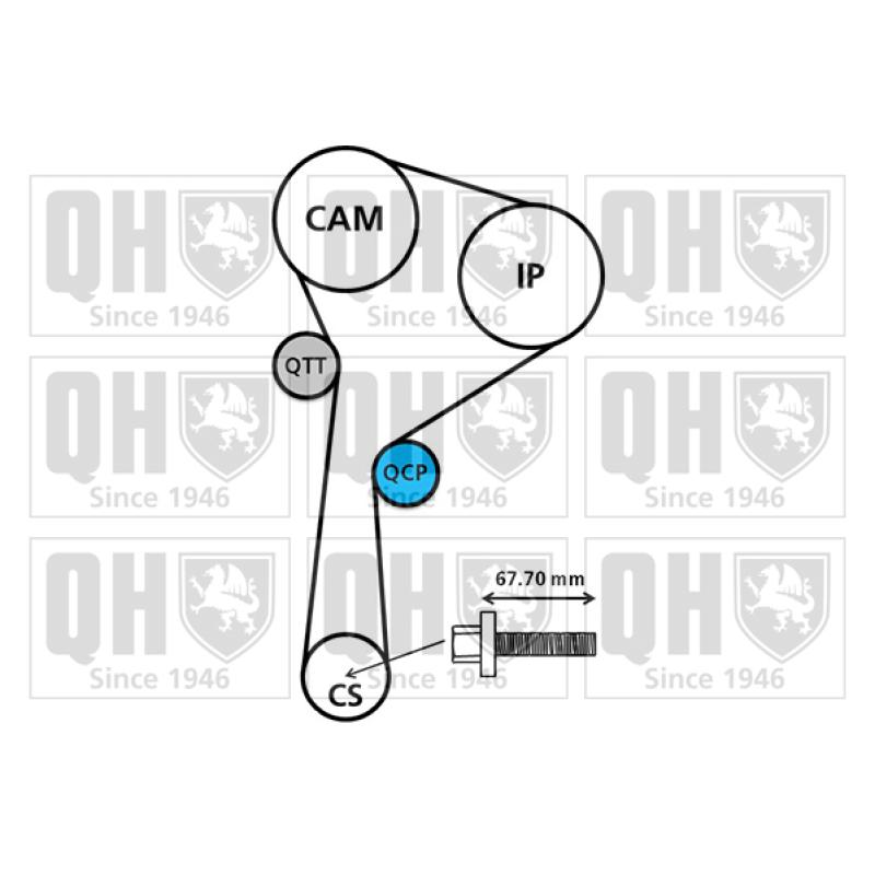 Pompe à eau + kit de courroie de distribution QUINTON HAZELL QBPK7641 - Visuel 1