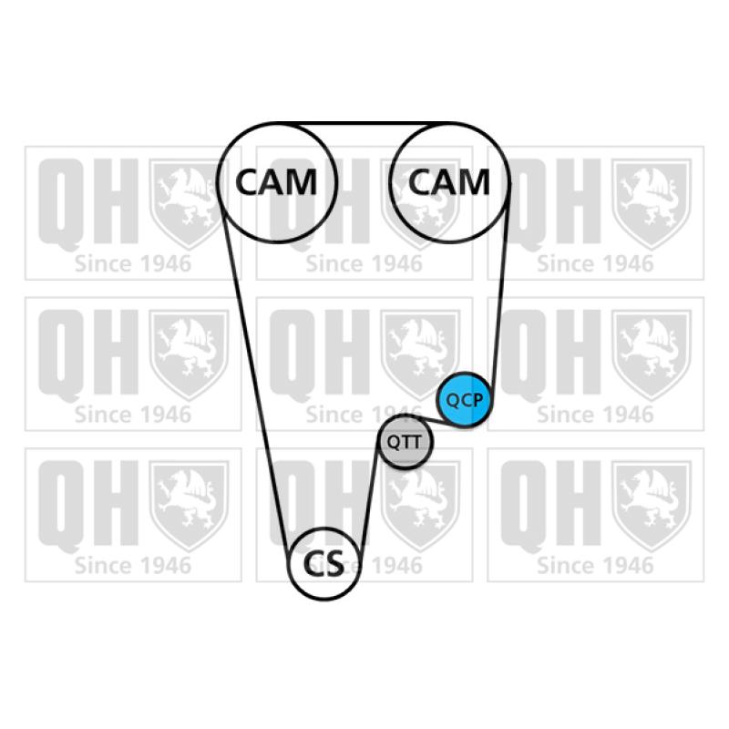 Pompe à eau + kit de courroie de distribution QUINTON HAZELL QBPK7670 - Visuel 1